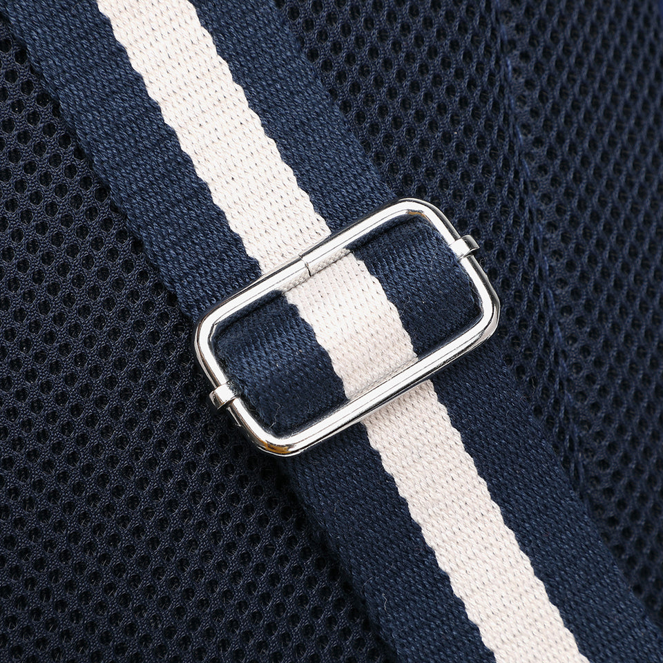 Striped nylon backpack in blue